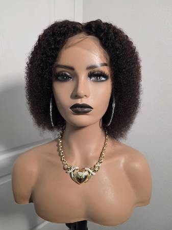12” Kinky Curly 13x4 Lacefront Human Hair Wig 1