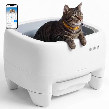 New Fully Open Automatic Self-Cleaning Cat Litter Box, 13L Waste Tank Self-clean 1