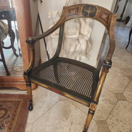 REGENCY STYLE CANED CHAIR 1