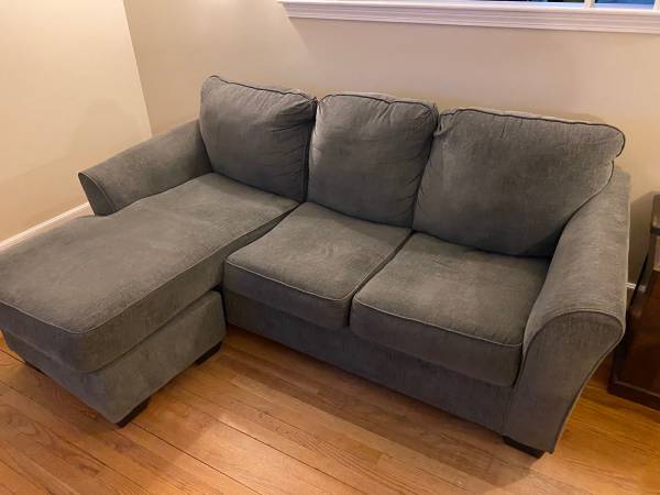 Bluish Gray Sectional Sofa With Left Or Right Sided Chaise 1
