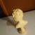 vintage Alexander Backer chalkware bust of a young girl with a bow in her hair. 5 thumbnail