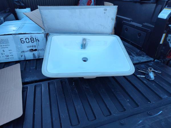 Under Counter Basin Sinks Ceramic White 20x16” New 1