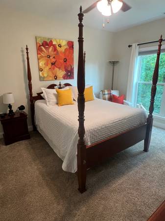 Queen Cherry Bed set with dresser and nightstand 1