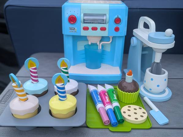 Pretend Kitchen Toys Mixer Cupcakes Espresso Coffee Machine 1