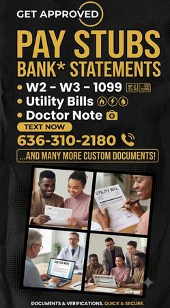 Professional Document Editing - Bank, W2s, Stubs, Statements Tax forms 1