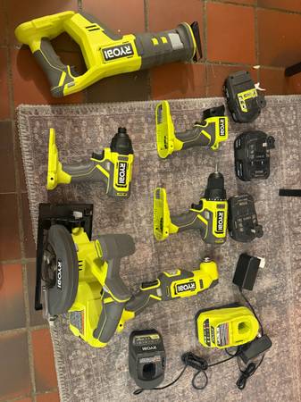 Ryobi 7-Tool Combo Kit - 3 Batteries, 2 Chargers, Bag & Accesories 1