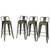 Outdoor 4 Metal Bar Stools 26'' Bar Height Industrial w/ Low 9 thumbnail