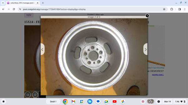 15X14 - ALUMINUM SLOT - WHEELS WHEEL RIMS RIM 1