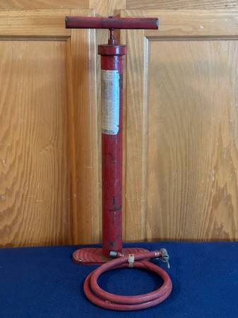 Vintage Red Floor Tire Pump 1