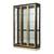 Black Lacquer + Brass Vitrine Lighted Display Cabinet China Hutch 2 thumbnail