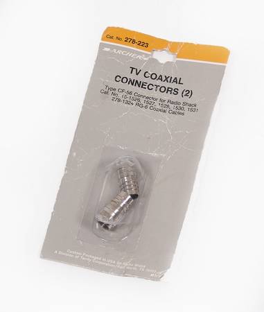 Archer Radio Shack CF-56 Coaxial Connectors (2) - NOS 1