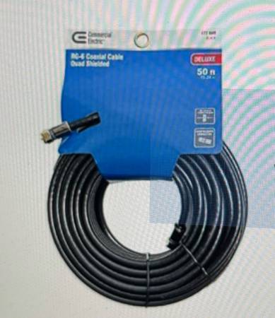 Commercial Electric 50 ft. RG-6 Quad Shielded Coaxial Cable 1