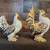 Vintage 1950s White and Gold Ceramic Rooster and Hen 11 thumbnail