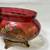 Bohemian Cranberry Glass Footed Bowl. 3 thumbnail