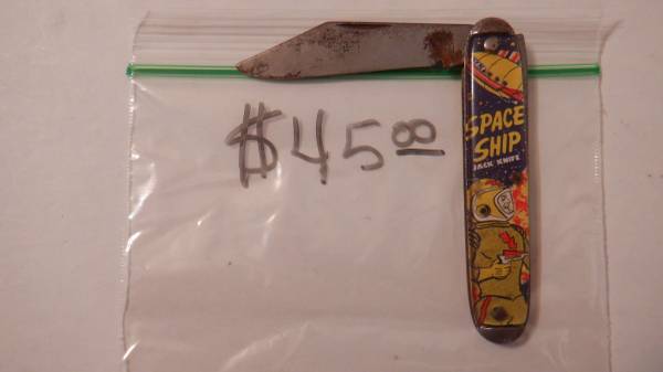 SPACE SHIP with Morse Code Collectible Pocket Knife*Nice 1
