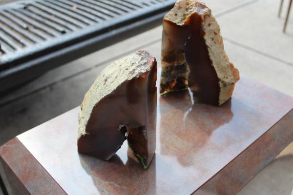 Unique shape agate marble geode bookends 1