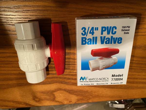 3/4" PVC Ball Valve 150psi NEW 1