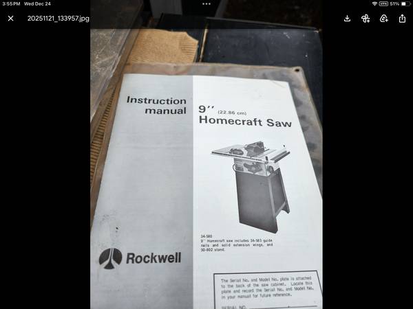 Rockwell Homecraft Saw 1