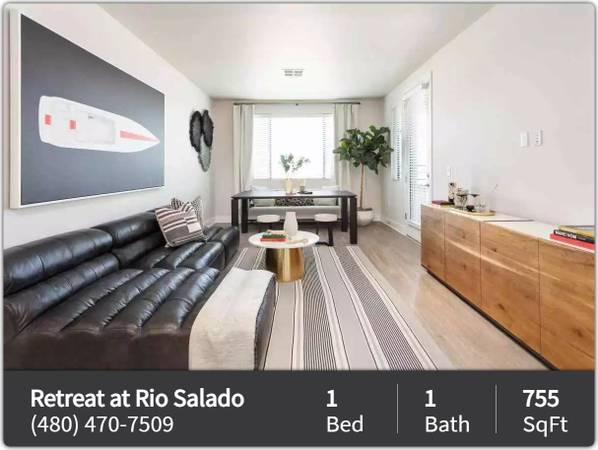 $1,673 / 1br - 755ft2 - Gorgeous light filled 755 Sq Ft, 1 Bed, 1 Bath with beautiful view! (Tempe - Tempe Marketplace)64024998947074122