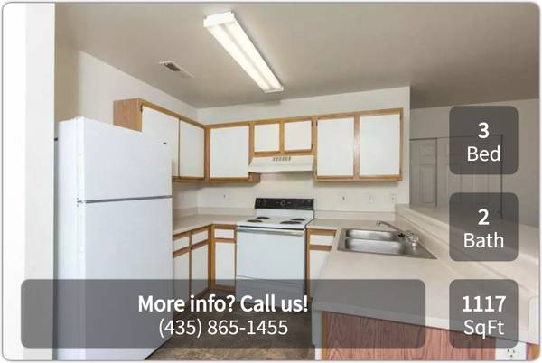 $1,211 / 3br - 1117ft2 - This is it! The ideal 3 bed 2 bath! Close distance to the campus (Cedar City)63932724315138121