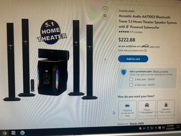 Sistema de altavoces Acoustic Audio AAT1003 Bluetooth Tower 5.1 para cine en casa - $75 (West Hills)63471467396353123