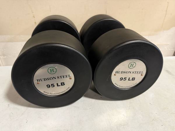 Hudson Steel 95 pound urethane commercial dumbbells 1