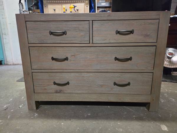 Gray Rustic Style 4 Drawer Dresser / TV Stand 1