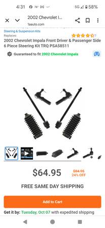 Chevy Impala inner and outer tie rods 1