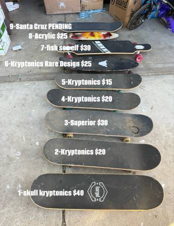 Used skateboards 70’s -2000’s - $15 (Riverbank/Oakdale/Modesto)63470292471299120