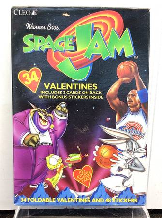 SEALED NEW 1996 Warner Bros. Space Jam Cleo Valentines and Stickers 1