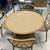 4 Person Round Patio Dining Table Brown with Chairs 2 thumbnail