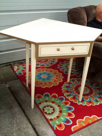 CORNER TABLE DESK VANITY Vintage BASIC WITZ Furniture MCM Antique 1