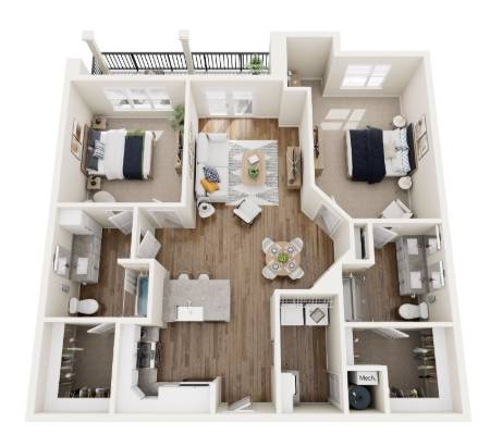 Spacious Two-Bedroom with Open Living Design 1