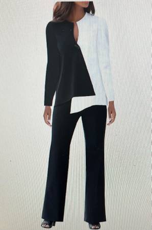 Womens 2 Pc Outfits Casual Long Sleeve Top Loose Wide Leg Pants Trouse 1