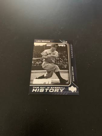 2005 UD Lou Gehrig Baseball Card 1