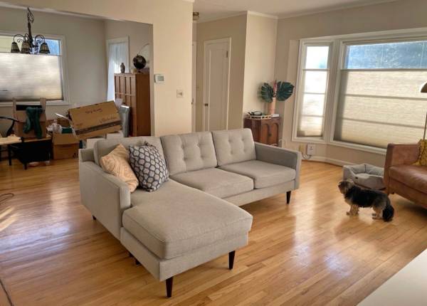 Grey Reverse Sectional Sofa 1