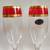 Vintage Franco Made in Italy Crystal Champagne Flutes Cranberry & Gold 3 thumbnail
