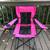 Set of 2 fold up camping chairs pink and red 3 thumbnail