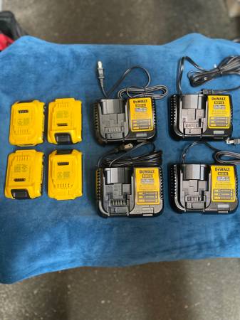 DeWalt 20volt Brand New Mid Size Batteries and Fast Chargers 1