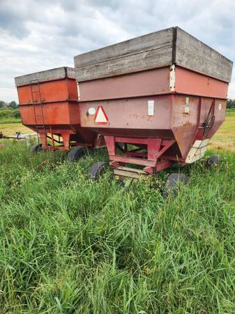 2 gravity box wagon running gear corn beans grain trailer john deere 1