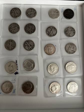 Three Different Types  Half Silver Dollar Coins 1