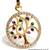 Tree of Life 18K solid Gold Round Pendant with Color Gemstones Pre-own 1 thumbnail