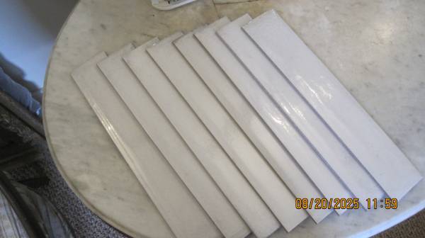 glazed InterCeramic tiles-some 15½"x 2⅞", some 6"x3" 1