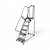6 Step Steel Rolling Ladder, 24"W Perforated Step, OSHA Handrail 1 thumbnail