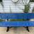 Global Industrial 8' Rectangular Picnic Tables, Expanded Metal, Blue 3 thumbnail