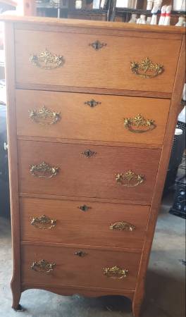 solid oak highboy 1