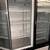 NSF 2 Glass Door Upright Reach in Refrigerator on locking wheels 2 thumbnail