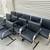 10 Black Leather Flat Bar Chairs Of Brno by Mies Van Der Rohe 2 thumbnail
