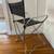 Vintage Chrome Folding Director’s Chair — Black Leather, Welded Frame 5 thumbnail