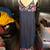 Karen Kane dress size L thin blue denim like fabric with floral embroidery 100% 8 thumbnail